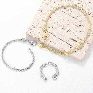 Pulsera Jinyuan de Cobre Bañado en Oro de 18K con Corazón, Ajustable con Tornillo, para Mujer, Estilo Versátil, Súper Ventas - Product Image 2