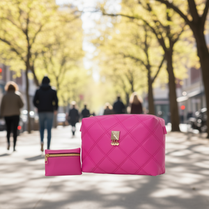 Bolso Bandolera Linda Francis Buganvilia para Mujer de Fana, 21 cm x 8 cm, Patrón Acolchado de Diamantes, Cierre de Botón, Poliéster, Moda de Verano - Product Image 2