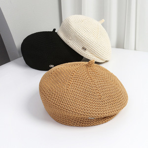 <span class=keywords><strong>Bonnet</strong></span> <span class=keywords><strong>tricot</strong></span>é pour <span class=keywords><strong>femme</strong></span>, style créateur, été, en soie de lait ajourée, plissé, rétro, respirant, fabricant de chapeaux sur mesure, usine de chapeaux - Product Image 1