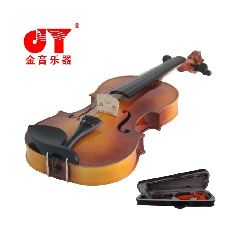 All'ingrosso in legno massello violino cinese 4/4-1/4 Premium per violino principiante vestito con custodia e arco