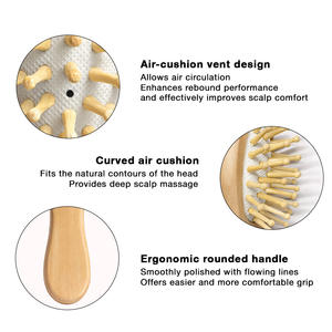 Peine de Pelo Iónico de Bambú Premium, Portátil, para el Cuidado del Cabello, Masaje, Peine Compacto para Uso Doméstico sin Daños - Product Image 6