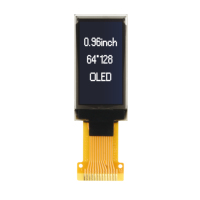 Módulo de Pantalla PMOLED de 0.96 Pulgadas, Resolución 64x128, Pantalla OLED Blanca, Interfaz SPI I2C para Dispositivos Integrados e IoT