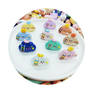 Dễ thương nhựa phim hoạt hình đám mây Mini Kawaii phẳng trở lại Cabochon sổ lưu niệm DIY quyến rũ trang trí phụ kiện - Product Image 1