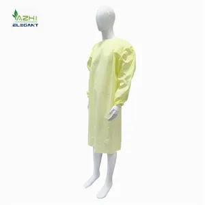 PP SMS isolation coveralls disposable visitor gown medical supplies doctor nurse yellow isolation gown with knitted cuff