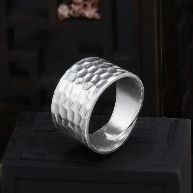 Thailand Silver Jewelry Wholesale Hand Make Ancient S925 Sterling Silver Cute Fish Adjustable Ring for Ladies