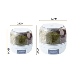 Boîte de rangement rotative à 6 compartiments pour céréales et riz, anti-humidité, personnalisable, en promotion - Product Image 3