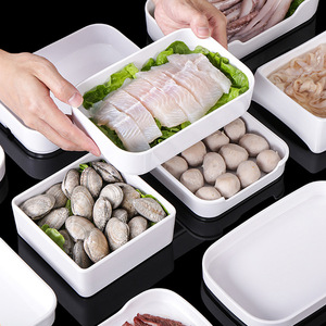 Assiettes rectangulaires spéciales pour buffet et fondue Xiangyuanmei, assiettes à légumes, plats commerciaux, anti-chute, empilables, pour barbecue - Product Image 3