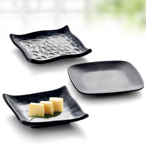 A5 Sushi <b>Plate</b>, Black Frosted Square Dish, Japanese Creative Style <b>Plate</b>, Commercial <b>Melamine</b> Imitation Porcelain Tableware - Product Image 1