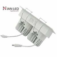 Plafonnier encastré LED COB carré ou rectangulaire blanc/noir, à têtes simples, doubles ou triples, orientable, 7W-60W