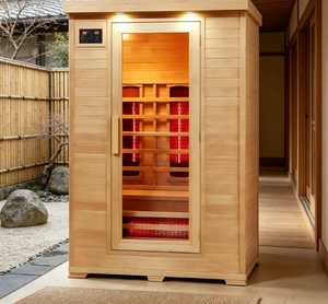 Salle de sauna infrarouge lointain, sauna domestique en bois massif, idéale pour les maisons modernes, appartements, villas, centres de bien-être, yoga - Product Image 1