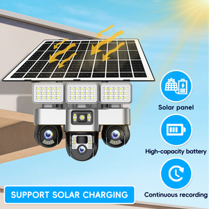 2025 último 3 lentes <span class=keywords><strong>12MP</strong></span> AI Monitor inteligente farola Solar con cámara Cctv 4G CÁMARA DE ENERGÍA Solar Wifi sistemas de seguridad - Product Image 2