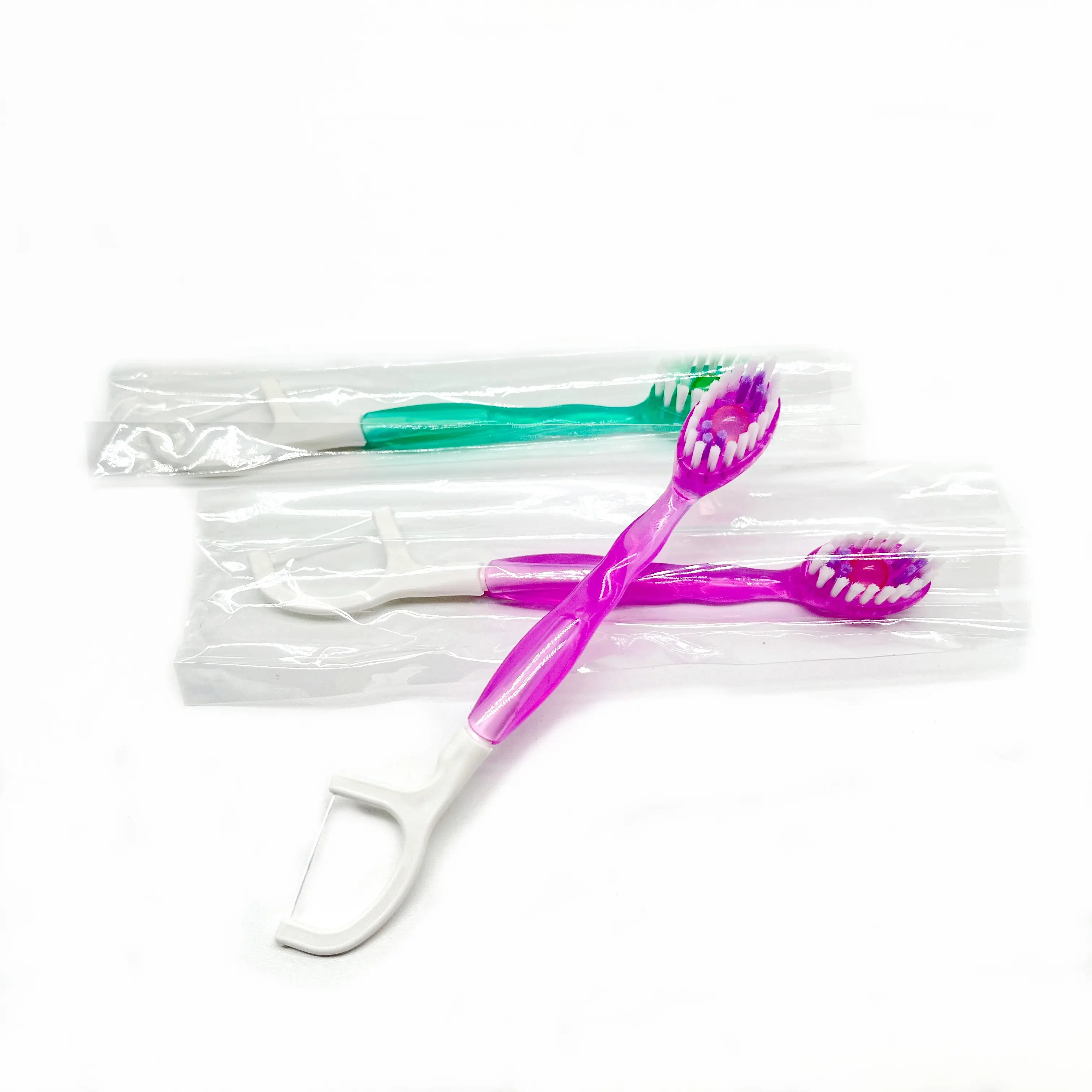 ポータブルミニ歯ブラシ5in1歯ブラシ舌スクレーパーフロスピックトラベル貼り付け済み歯ブラシ