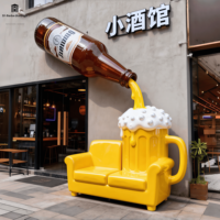 Sculpture géante personnalisée en fibre de verre de chopes à bière, modèle réaliste surdimensionné, accessoire pour bar, pub, magasin, vitrine, décoration extérieure