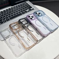 Étui transparent en cristal pour iPhone 17 Air, couverture de téléphone portable magnétique anti-dérapante pour iPhone 16 Pro Max 15 Plus