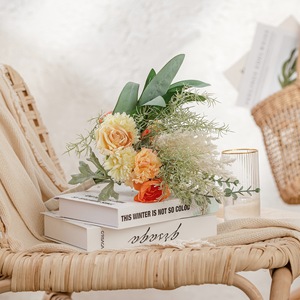 CallaFloral – Bouquet de fleurs artificielles, roses réalistes pour la décoration de la maison et de mariage, blanc, vert, rose, orange, violet - Product Image 1