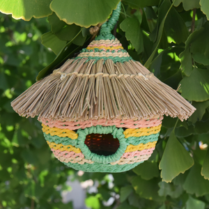 Nid d'oiseau suspendu nichoir décoratif Cages à oiseaux tissées maisons d'oiseaux de jardin pour perroquet Cages faites à la main - Product Image 1