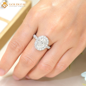 Bague de mariage en or 10k, 14k, 18k avec diamant de laboratoire ovale taille VVS2 CVD HPHT certifié IGI, personnalisée par Goldleaf Jewelry - Product Image 2
