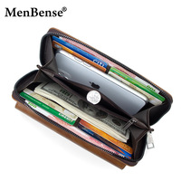 Dompet Panjang Pria Baru Ukuran Besar Multi-Slot Kartu PU Resleting Gesper Retro Tas Ponsel Multi-Fungsi Dompet Clutch Pria