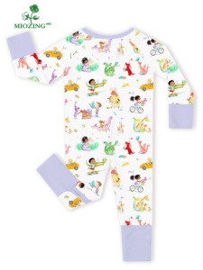 Tutine Miozing per Neonata con Stampa Dinosauro, in Bambù e Spandex, per Tutte le Stagioni, con Cerniera a Doppio Senso, Ecologiche e Traspiranti - Disponibili - Product Image 3