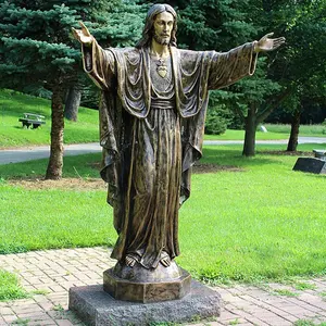 Outdoor Memorial Park Decoration Life Size Bronze Statue of Jesus Brass Chris Jesus Sculpture