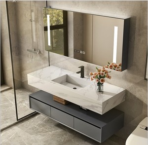 China Antique Oak Hanging Bathroom Cabinet with Double Basin Corner <strong>Vanity</strong> <strong>Units</strong> - Product Image 6