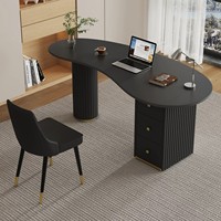 Bureau d'ordinateur en MDF de luxe léger et durable, de forme spéciale, pour bureau, salon de beauté, bureau de consultation médicale, ou comme bureau face à face avec chaise