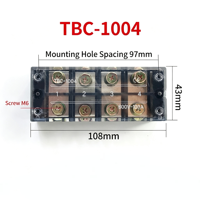 Bornier de raccordement série TB TBC-1003 TBC-6004 TBC-1006 TBC-10012, 100A, avec plaque de connexion, borne fixe et barrière à vis couverte