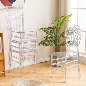 Chaise en plastique transparente moderne et portable pour extérieur, dossier en acrylique, empilable, pour salon, <span class=keywords><strong>prix</strong></span> usine, vente en gros - Product Image 2