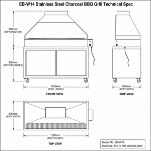 Heavy Duty commerciale in acciaio <span class=keywords><strong>inox</strong></span> carbone <span class=keywords><strong>Barbecue</strong></span> con armadio e camino <span class=keywords><strong>Barbecue</strong></span> spagnolo - Product Image 5