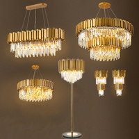 Lustre moderne personnalisé de grande taille, style nordique, LED, cristal K9, luxe, métal, luminaire suspendu pour la maison, le bureau, à intensité variable