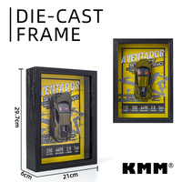 KMM 1:32 Mobil Logam GTR R34 Lukisan Dinding 3D Stereo Model Kotak Ornamen Koleksi Hadiah Dekorasi Rumah Bingkai Foto Simulasi