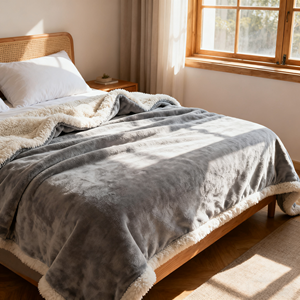 بطانية رمي 2 رقائق بطانية صوف شيربا بطانية سميكة دافئة مزدوجة الوجهين للشتاء - Product Image 3