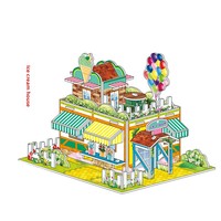 Rompecabezas 3D, Juguete para Niños y Padres, Construcción de Castillo, Serie de Cuatro Cuadrados Pequeños, Modelo de Papel Educativo Hecho a Mano, Regalo para Armar