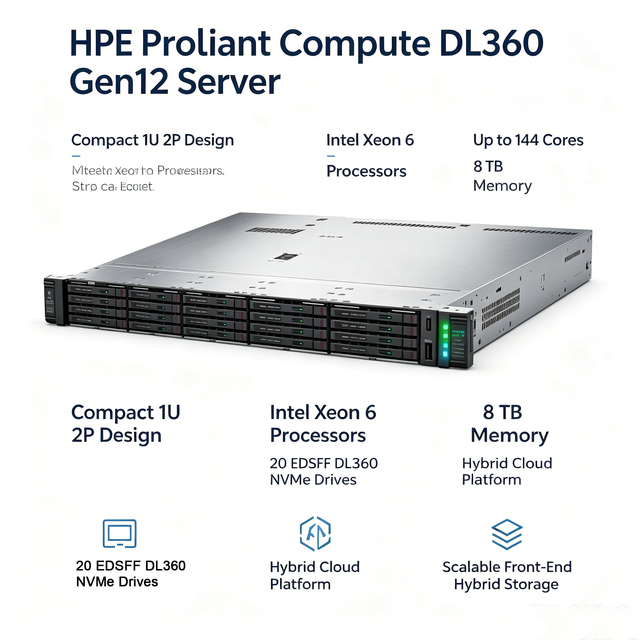 Performance Hpe 1u Rack Server Proliant Dl360 Gen12 Storage Ai Rack Mount 2p Rack Server for Data Center