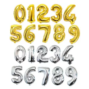 202316インチフォイルレター多数バルーンゴールドシルバーハッピーバースデーパーティー用品装飾ヘリウムバルーン