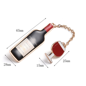 Bottiglia di vino rosso bicchiere Bar Club pubblicità Pin barista bottone in metallo distintivo - Product Image 4