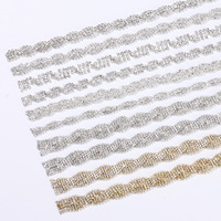 Cadenas de Cristal de Vidrio de 1 Yarda para Costura, Adornos de Cristal, Apliques de Cristal con Garras para Vestidos