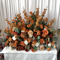 IFG automne brûlé Orange en terre cuite café couleurs mélangées grande allée étage fleur coureur à côté de la Table pour la décoration de mariage