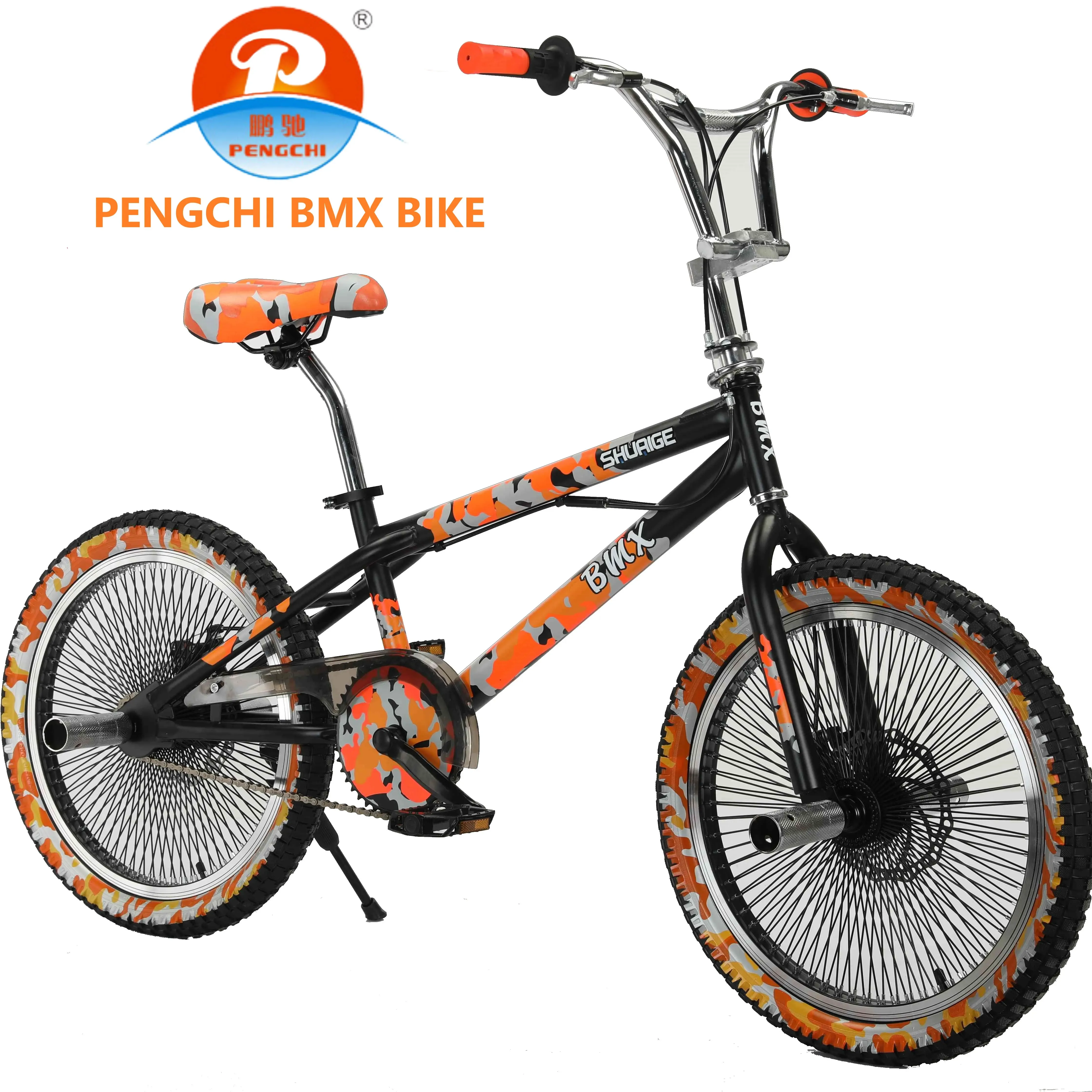 PENGCHI telaio in acciaio ad alto tenore di carbonio freno a disco bmx bicicletta 360 grado manubrio rotante mini bmx performance bike stunt bike
