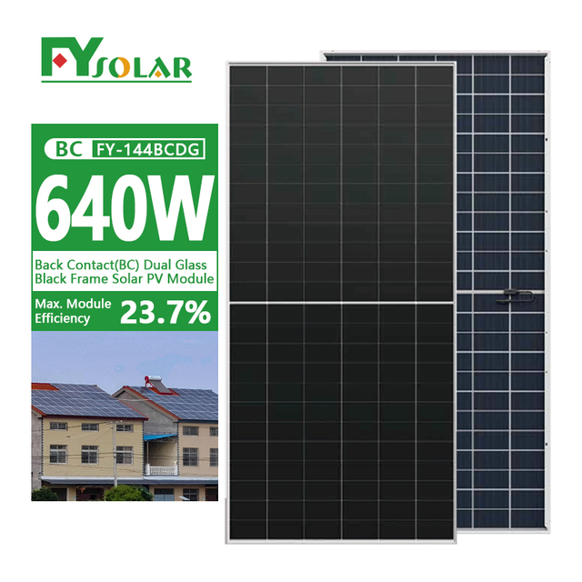 High Efficiency Photovoltaic Panel 650w 660w 670w 640w Solar Panels Bifacial Bc Solar Panel Module Manufacturer