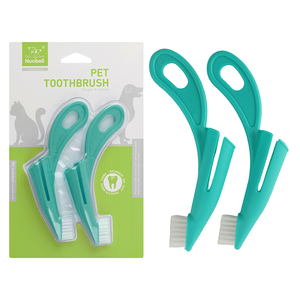 Nunbellpets Salud Dental Oral Cepillo de dientes para mascotas Cerdas de nailon triples de tres lados Cepillo de limpieza de dientes de perro y gato Hecho de poliéster - Product Image 1