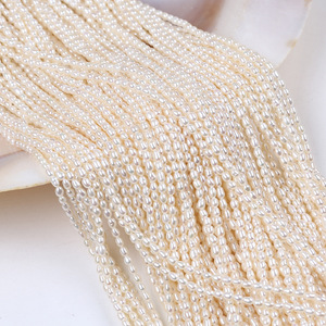 Perles d'eau douce naturelles de Zhuji, 2,5-3 mm, perles blanches de forme irrégulière, perles en vrac pour produits semi-finis de bricolage - Product Image 3