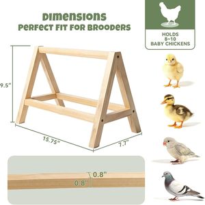 Perchoir en bois naturel pour poussins, barre de repos en bois pour poussins, base stable en A, pour couveuse et enclos d'éducation - Product Image 5