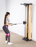 Station multifonctionnelle à double poulie réglable pour tirage latéral et traction basse, à fixation murale, pour salle de sport commerciale