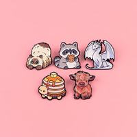 En gros, épingles et badges en métal à impression UV, motifs animaux mignons (raton laveur, araignée, chat, tortue, dragon, yack), broches de mode pour vêtements