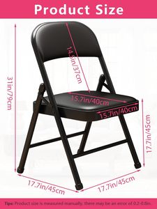 Chaise pliante moderne en fer portable avec dossier et siège rembourré, mobilier de jardin et de parc pliable pour l'extérieur - Product Image 2