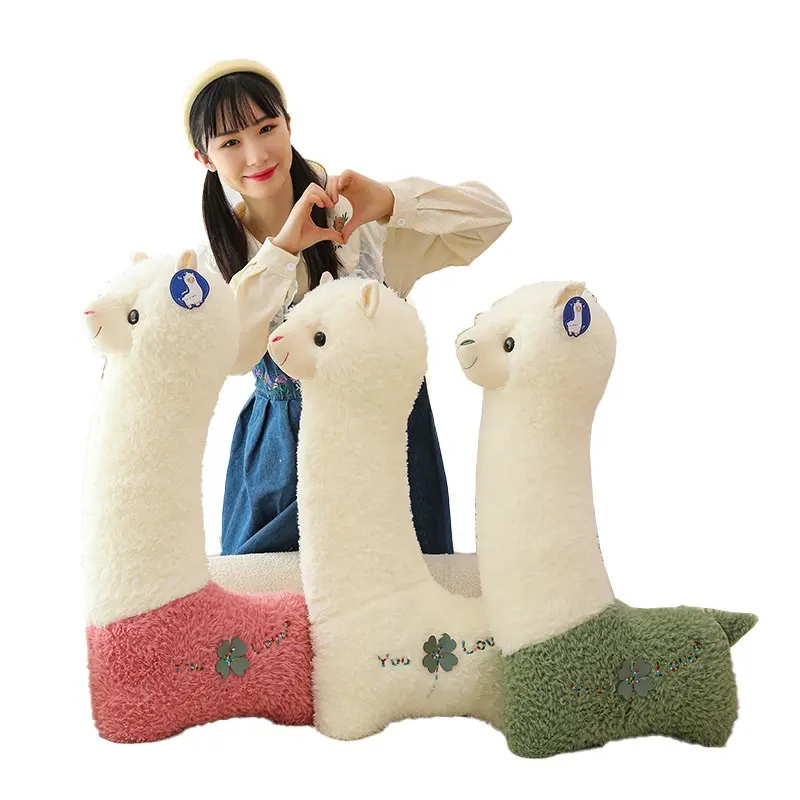 Amazon Hot Selling cushions Soft Plush America animals Cute girls present Alpaca Plush Toys Soft sleeping pillow