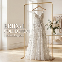 Tissu en maille brodée de sequins et de perles, écologique, 100% polyester, pour robes de mariée et décoration de vêtements