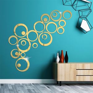 Juego de 24 Adhesivos Decorativos de Pared con Diseño de Círculos y Puntos, Espejo Acrílico, Mural Artístico para Decoración de Sala de Estar y Dormitorio - Product Image 4