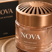 Diffuseur de voiture en verre NOVA Premium |   Diffuseur de parfum écologique de 120 ml à longue durée de diffusion pour les intérieurs de véhicules modernes